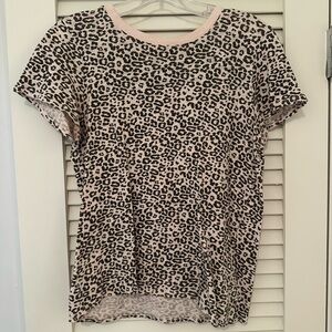 ATM Anthony Thomas Melillo Pink and Black Leopard Print Tee